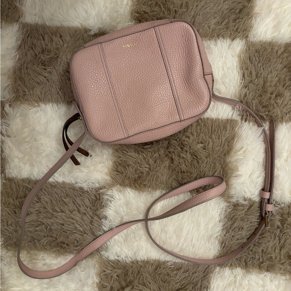 Pink Leather Crossbody Bag by Fossil Leather